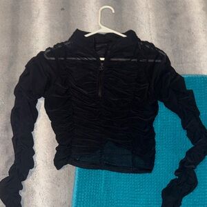 Savage X Fenty Black Mesh Ruched Jacket